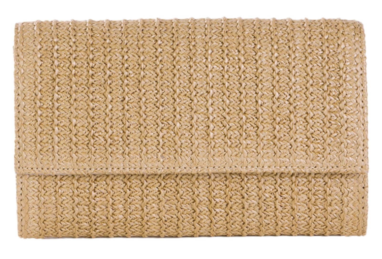 Natural Straw Flat Clutch Women 2024 Boho Purse Top Handle Crossbody Handbag Sty