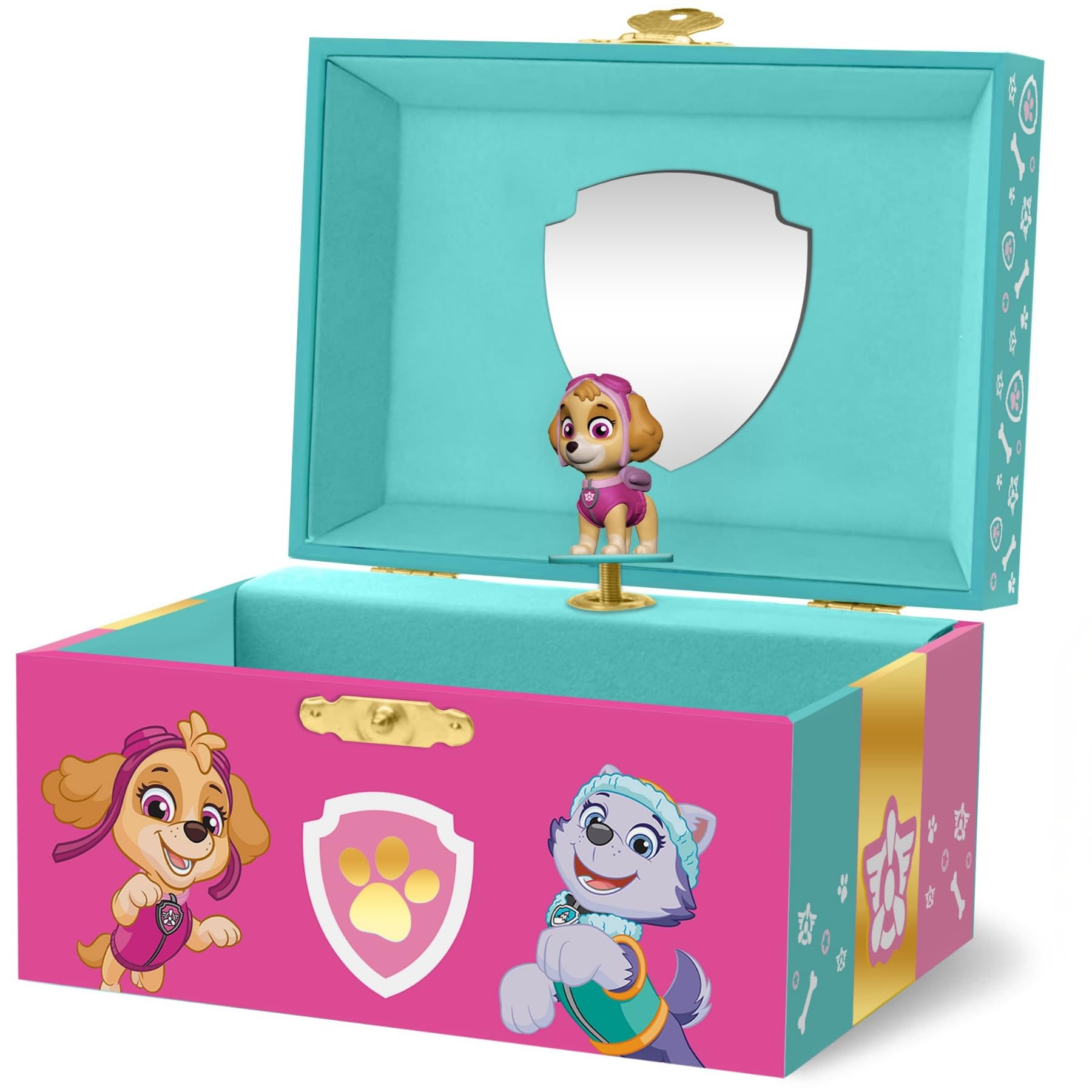 Mini Treasures Paw Patrol Musical Jewelry Box for Girls | Jewelry Box with Spinn