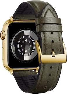 BINLUN Strap Compatible with Apple Watch 49mm 46mm 45mm 44mm 42mm 41mm 40mm 38mm Oil Wax Leather and Silicone Bands Compatible with iWatch Ultra2 Ultra SE2 SE Series 10/9/8/7/6/5 4/3 2/1