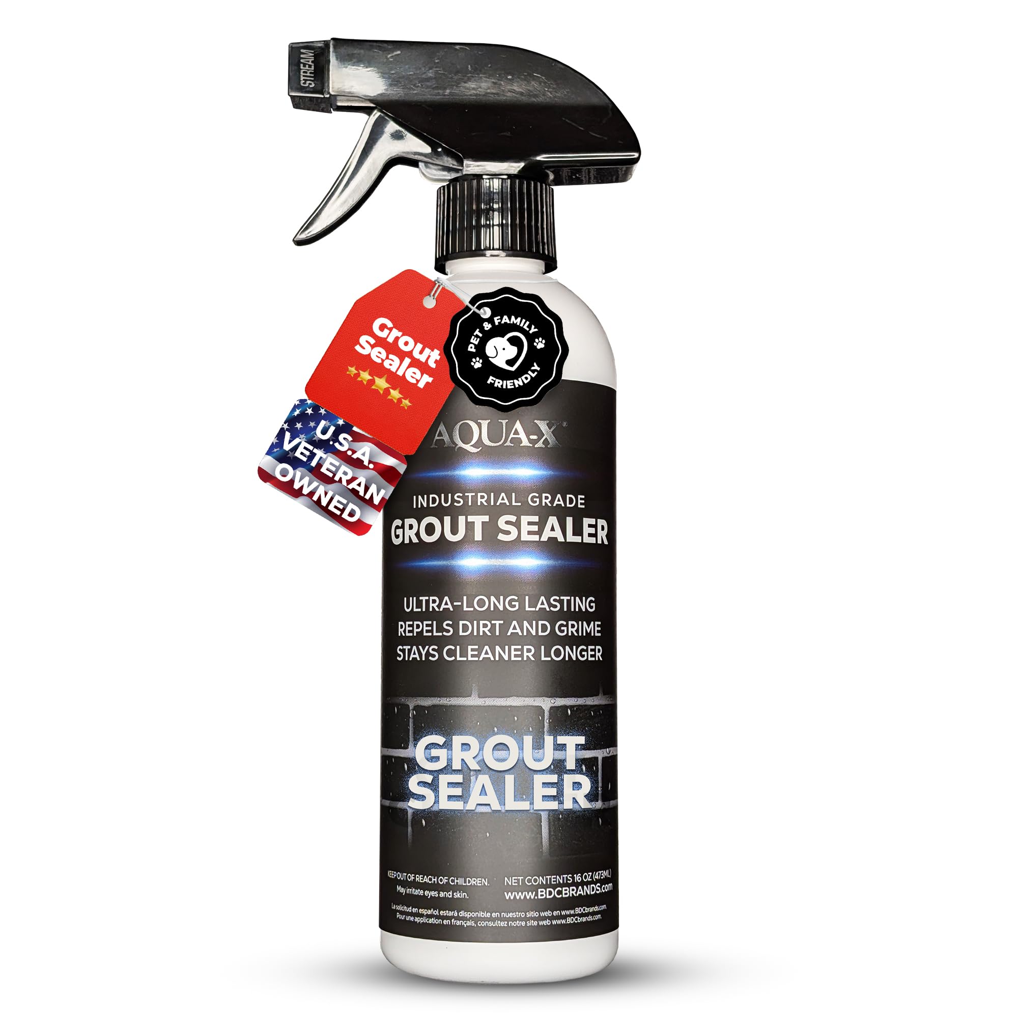 AQUA-X 16 Oz. Grout Sealer, Clear Grout and Tile Sealer, Natural Finish, Profess