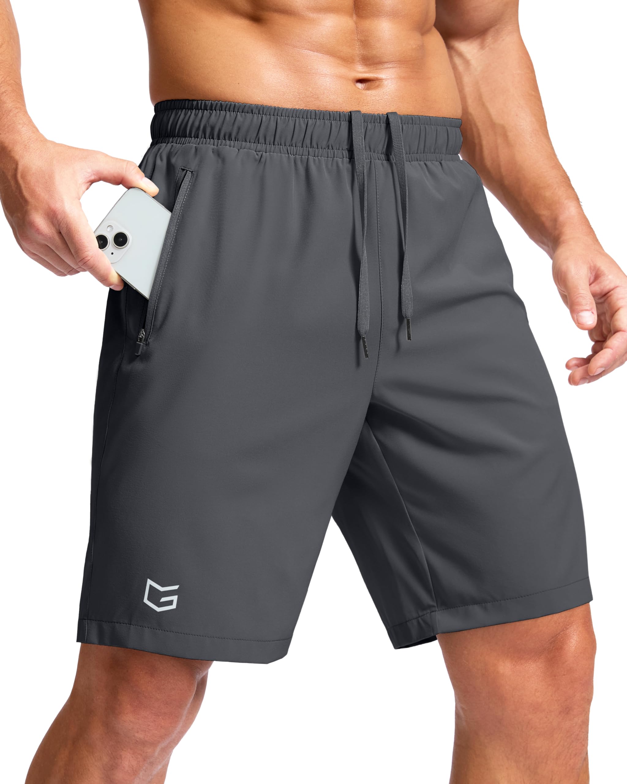 G Gradual Men's Athletic Running Shorts with Pockets Zipper Quick Dry 7"/5"/9" G