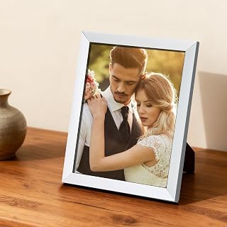 Modern 5x7 Picture Frame Set with Smooth Edges and Contemporary Style Hanging Table Frame for Home Office Decoration (White)