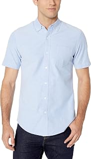 Amazon Essentials Herren Regular Fit Kurzarm-Oxfordhemd aus 100% Baumwolle