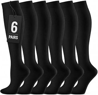 CAMBIVO 6 Pairs Compression Socks, 15-20mmHg for Work & Travel