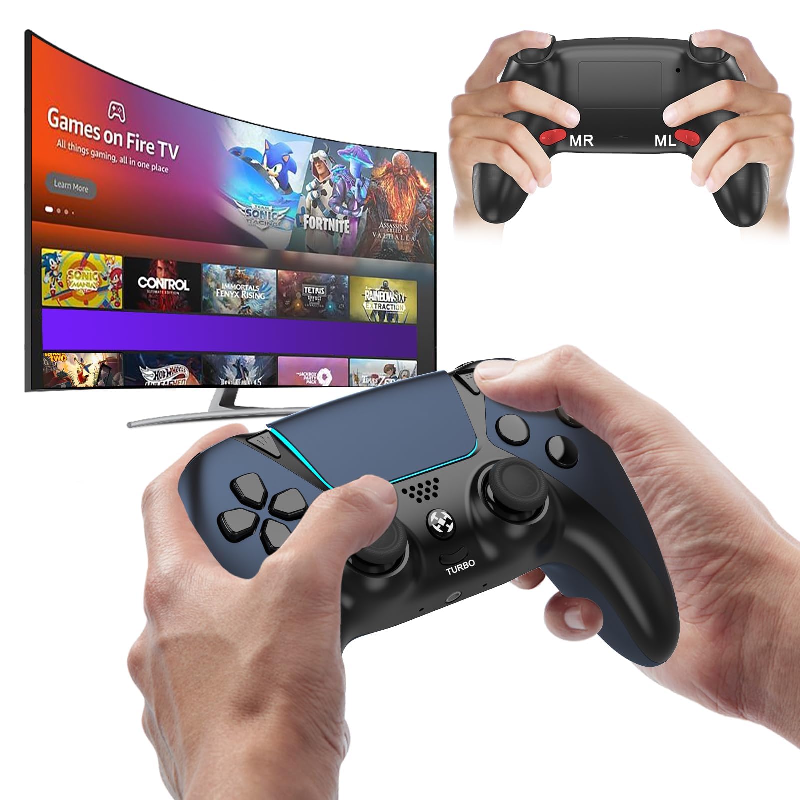Enstixsm Upgraded for Luna Controller with Back Paddles,Turbo,Wireless Fire TV G