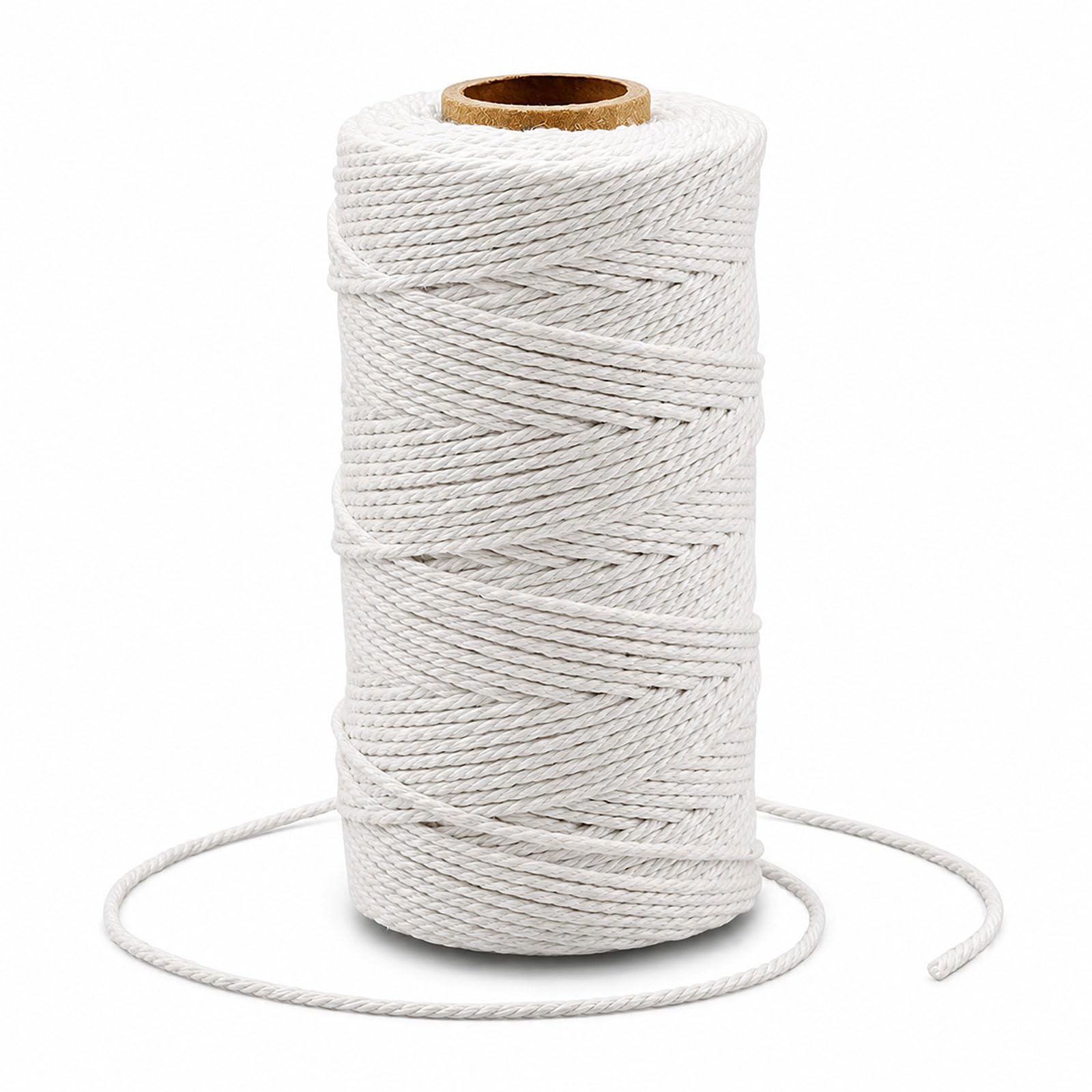 G2PLUS 2MM White String, 328 Feet Cotton Bakers Twine for Craft & Cooking | 100%