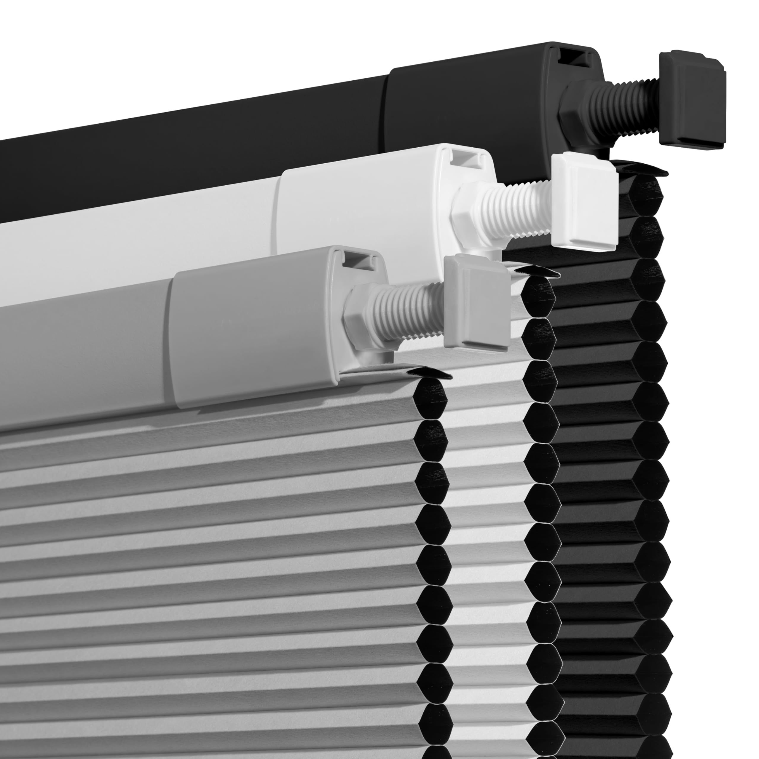 HOTSOON No Drill Blackout Cellular Shades,Light Gray,Customized Size | Cordless 