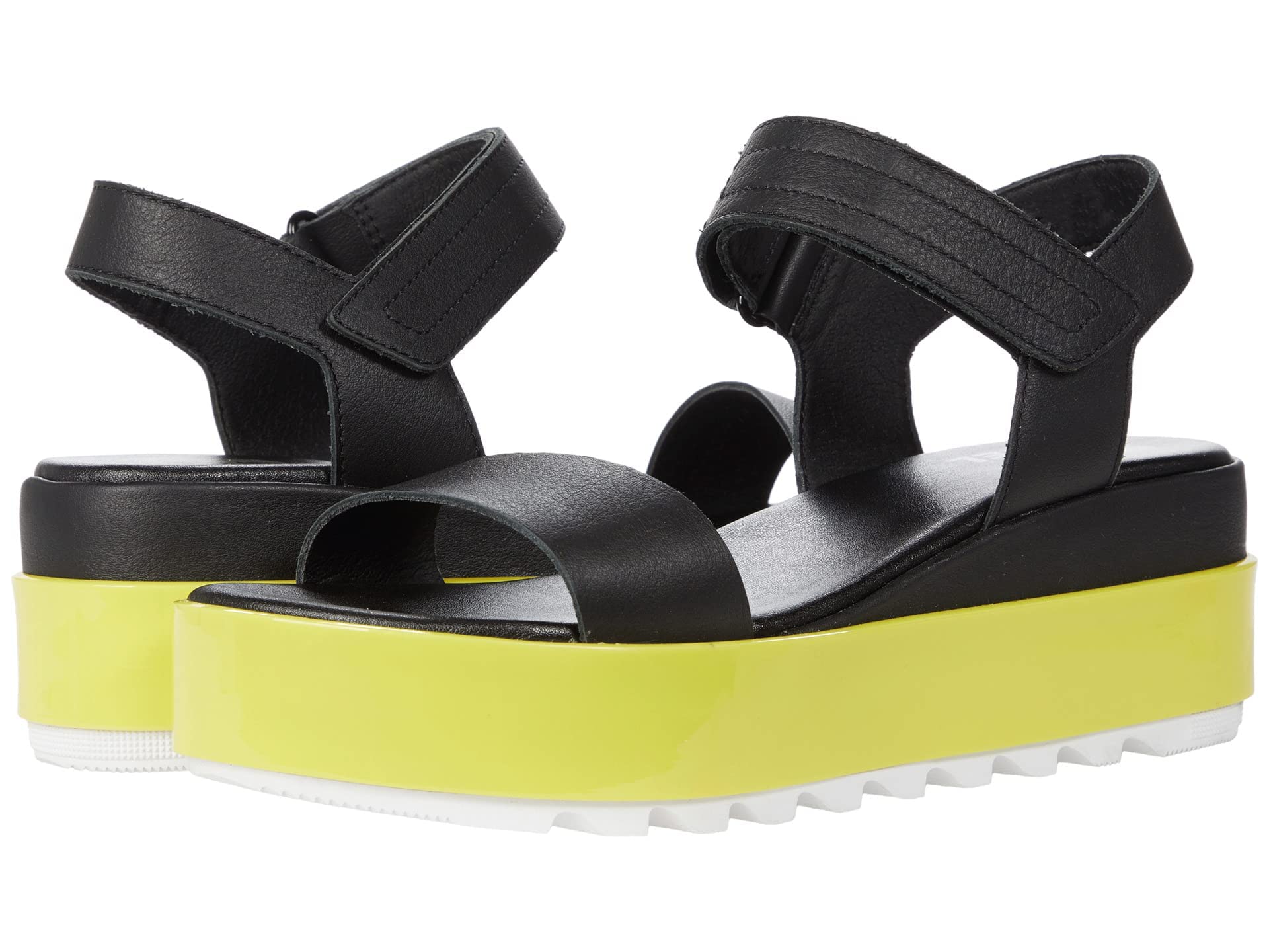 Sorel Cameron Flatform Sandal Black/Bolt 6.5 B (M)