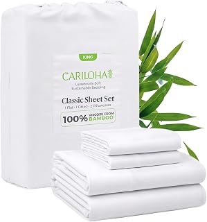 Cariloha Classic Bamboo Viscose Sheet Set - White - King