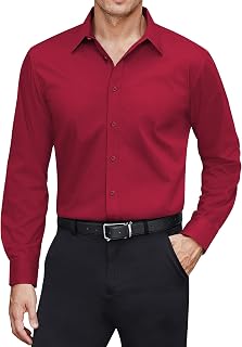 J.VER Mens Long Sleeve Stretch Regular Fit Casual Formal Shirts