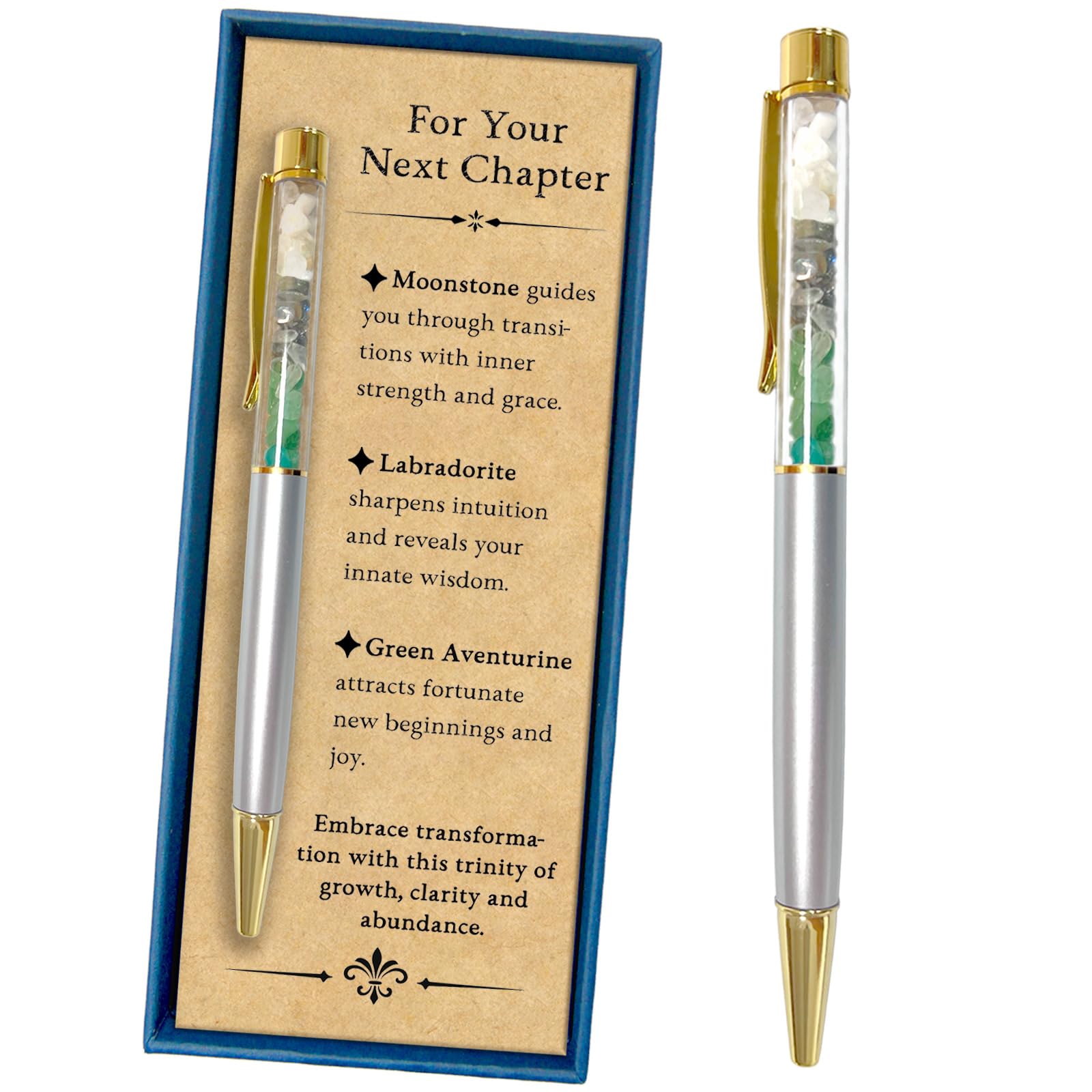 Nuyviare Inspirational Crystal Pen for Woman, Next Chapter & New Beginnings Gift