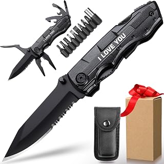 Gifts for Boyfriend Husband Him, Multitool Knife“I LOVE YOU”, Valentines Day Unique Gifts, Tools Gadgets Gifts for Him, Christmas Stocking Stuffers, Anniversary, Birthday Gift Ideas for Husband