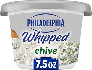 Philadelphia Whipped Flavored Cream Cheese Spread, Chive, 7.5 oz | for Smooth Spreadable Mornings No Artificial Preservatives, Flavors, or Dyes Made With Fresh Milk & Real Cream,