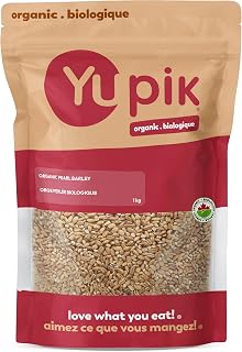 Yupik Organic Pearl Barley, 1 kg, Non-GMO, Kosher, Vegan, Hulled Grains, Salt-Free, Oil-Free, Source of Fiber, Ideal for Cooking & Baking