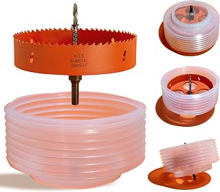 VIKITON 6.25" Hole Saw for Recessed Lights, with Dust Bowl Catcher | 6-1/4 inch Bi-Metal Hole Cutter for 6" LED Can Lighting, Wood, Drywall, Plastic & Metal, Less Mess