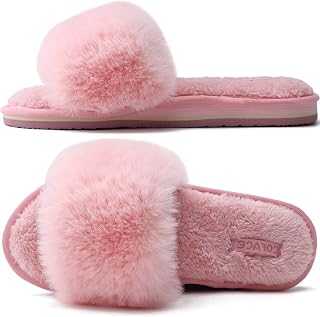 COFACE Plush Slippers, Women's Fur Slippers, Cosy Slides, Women's Slippers, Summer, Winter, Bathing Shoes