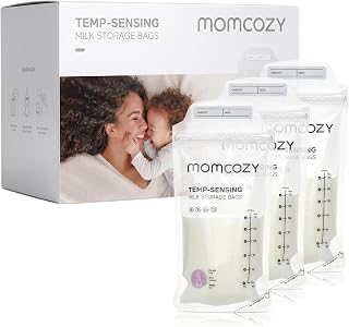 Momcozy Breastmilk Storing Bags, Temp-Sensing Breastfeeding, 6oz 120pcs