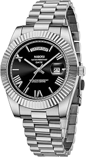 NIBOSI Watches Men Chronograph Analog Waterproof Date, 40mm Watch Bracelet Stainless Steel Band Business Casual Designer Watches Elegant Gift for
