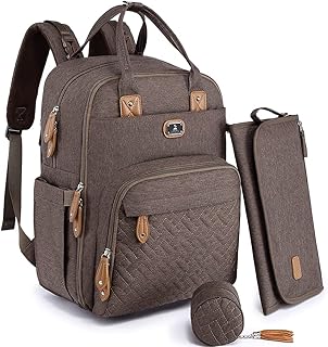 Dikaslon Diaper Bag Backpack with Portable Changing Pad, Baby Essentials | Baby Shower Gifts,Waterproof Large Diaper Bags Hospital Bag for Moms Dads Baby Bags with Pacifier Case and Stroller Straps