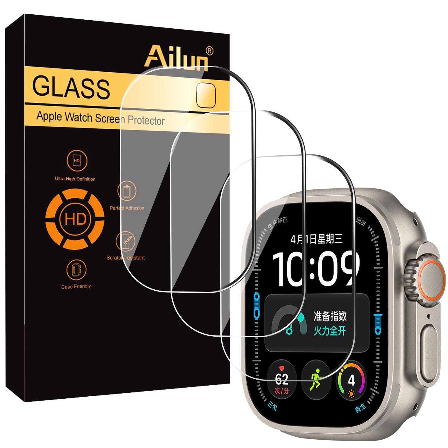 Ailun 3 Pack Screen Protector for Apple Watch Ultra 4/3/2/Ultra [Clear] | 49mm, 