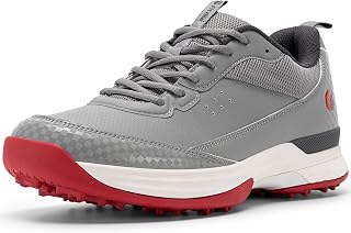 FitVille Wide Golf Shoes for Men 2E 4E, Professional Golf Shoes with Soft Spikes, Lightweight, Waterproof, Anti-Slip