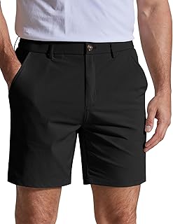 COOFANDY Men Casual Shorts 7" Stretch Quick Dry Golf Shorts with 4 Pockets