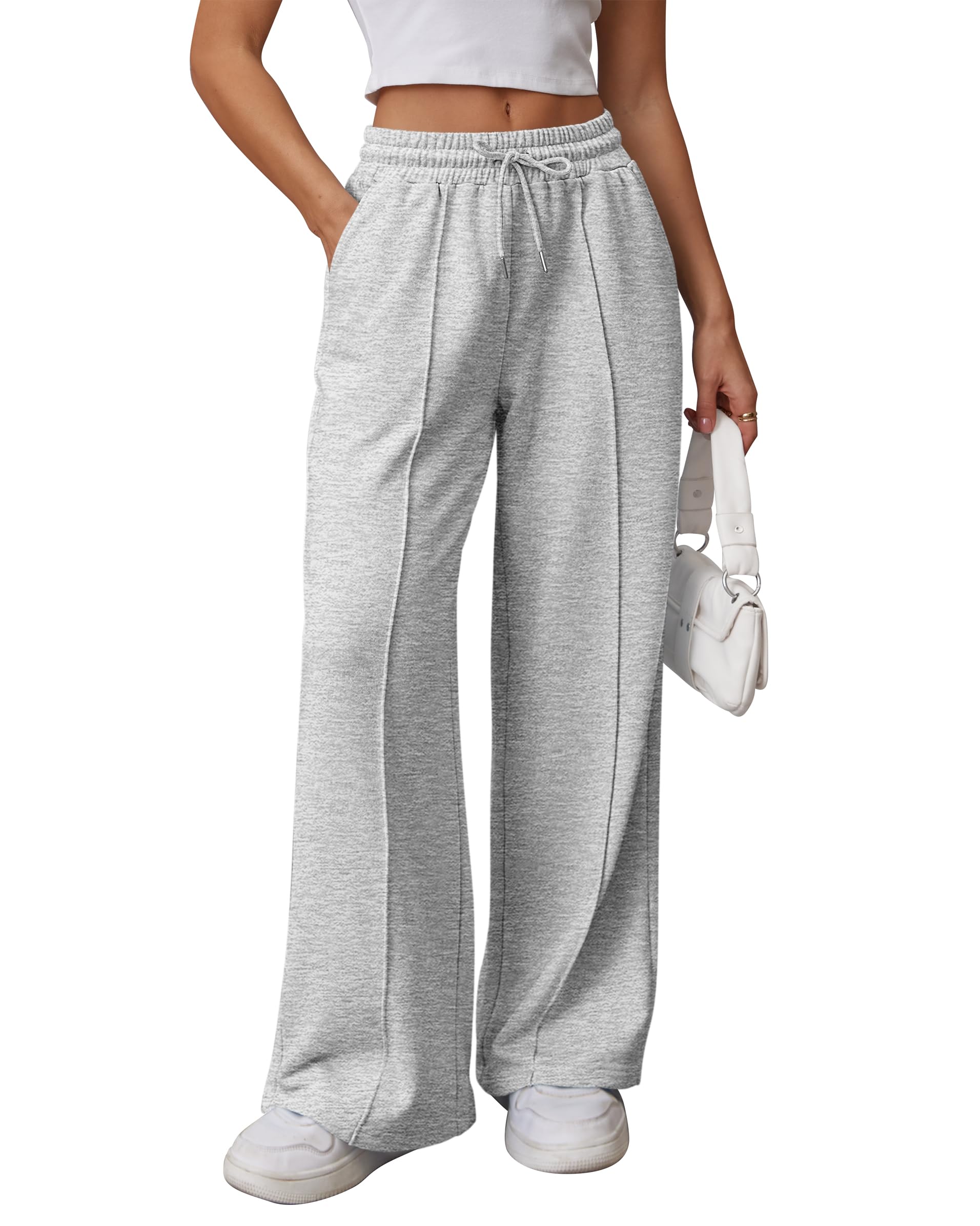 ATHMILE Womens Wide Leg Sweatpants High Waisted Baggy Teen Girl Pants
