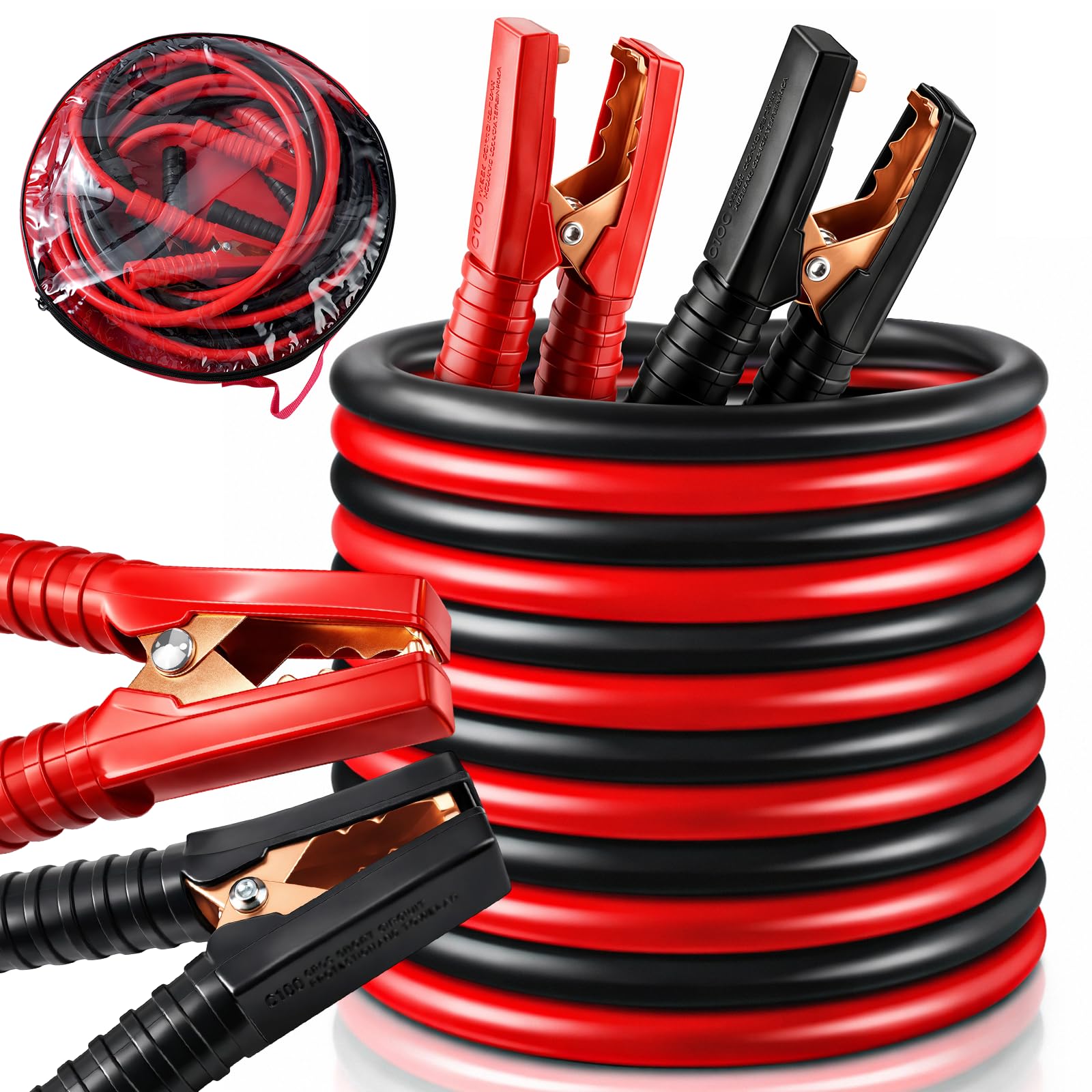 Holdfiturn 6M 3000Amp Booster Cables Heavy Duty Jump Leads Car Battery | Car Jum