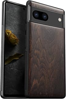 Carveit Wood Cover for Pixel 8 Case (Black Wood-Plain Wood Style)