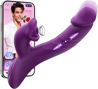 Toendi Sucking Vibrator Rabbit Sex Toy, Nipple Clit Sucker Thrusting Dildo | 9 Suction Modes, 7 Thrusting Dildos Vibrating Modes, App Control Suction Vbirators, G Spot Vibrator Clitoral Stimulator