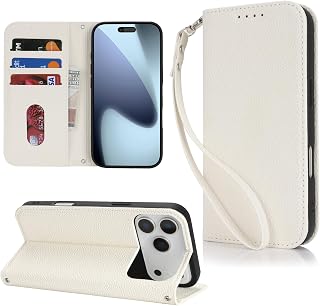 【Hamany】 Compatible iPhone 17 Pro Max Case, Folio Type, iPhone 17 Pro Max Case, Card Storage, Horizontal Stand Function, Built-in Magnet, Strap Hole, iPhone 17 Pro Max Smartphone Case, Released in
