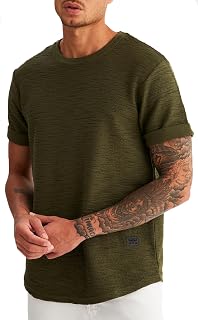 Leif Nelson men's summer t-shirt crew neck slim fit cotton proportion modern men's t-shirt crew neck hoodie sweatshirt short sleeve long LN6324
