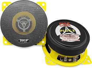 Pyle 10cm Car Door Speakers 140W – 2-Way Coaxial Stereo Audio, 4 Ohm Full Range Sound, Compact Mount Design, Easy Install, Replacement Speaker Set – 2 Pieces