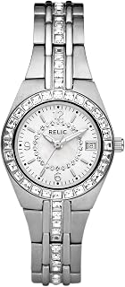 Relic by Fossil Women's Queen's Court Analog-Quartz Dress Watch with Stainless Steel Strap, Silver, 12 (Model: ZR11775)