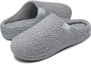 WateLves Women's Slippers with Memory Foam Non-Slip Winter Warm Faux Fur Slippers Soft Flat Plush Slippers in Autumn and Winter for Indoor and Outdoor Use