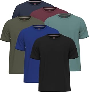 SoftSpun Pack of 6 Men's 100% Cotton T Shirts UK | Men's Round Neck T-Shirts