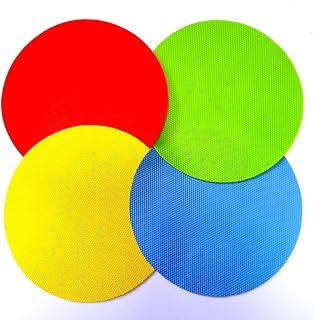 Deofun 4pcs Rubber Jar Opener Bottle Gripper for Weak Hands, Seniors | Non Slip Pad Multi-function Silicone Can Opener for Kitchen, Can Lids, Jars, Coasters, Heat-Resistant, Easy Clean, Durable