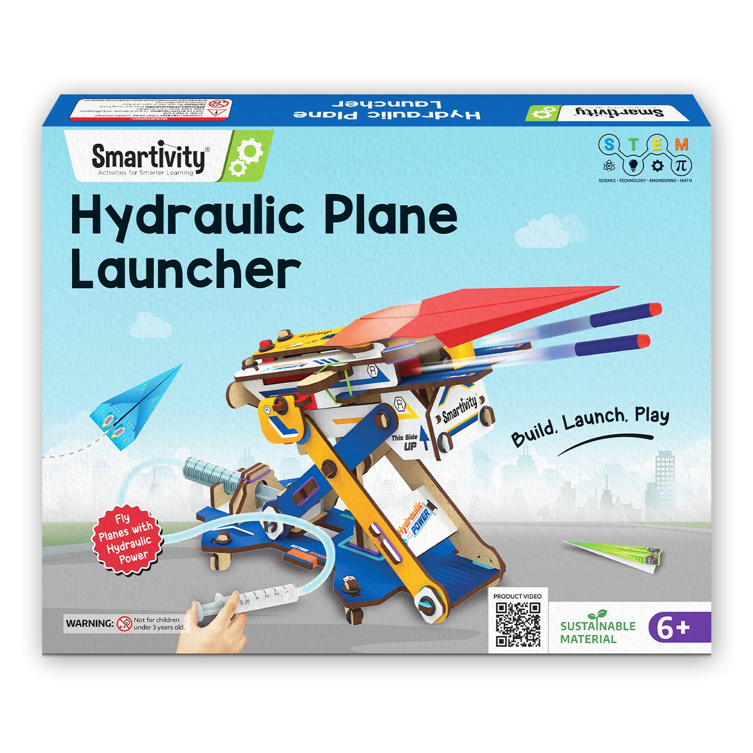 Smartivity 2in1 Hydraulic Aeroplane & Dart Launcher STEM Kit Ages 6-14 | Educati