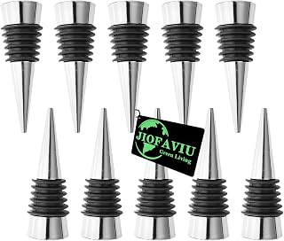 JIOFAVIU Wine Bottle Stopper Set Kit, 10 Pcs, Metal Silver | Resin Molds Set Accessories, For Silicone Molds Epoxy Resin