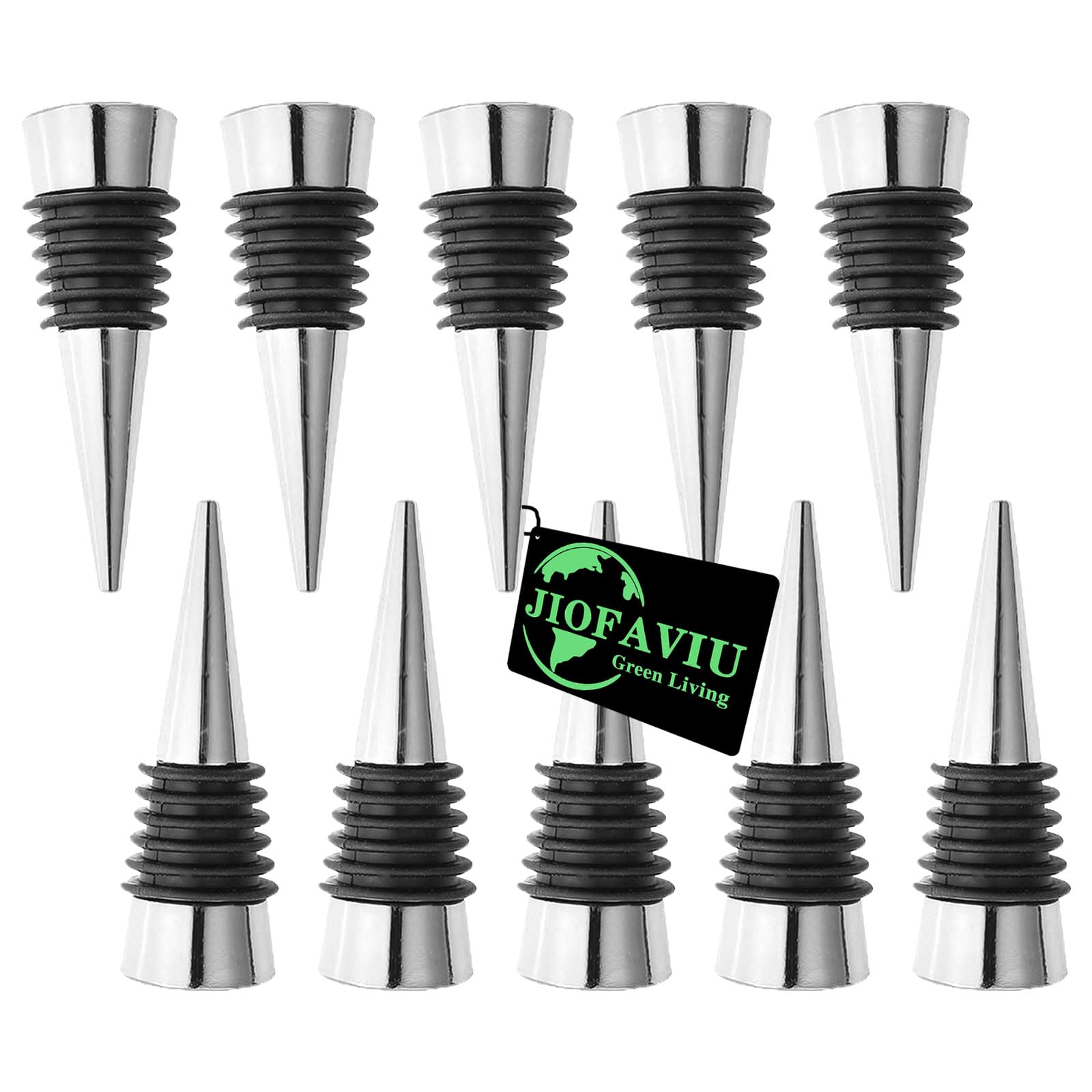 JIOFAVIU Wine Bottle Stopper Set Kit, 10 Pcs, Metal Silver | Resin Molds Set Acc