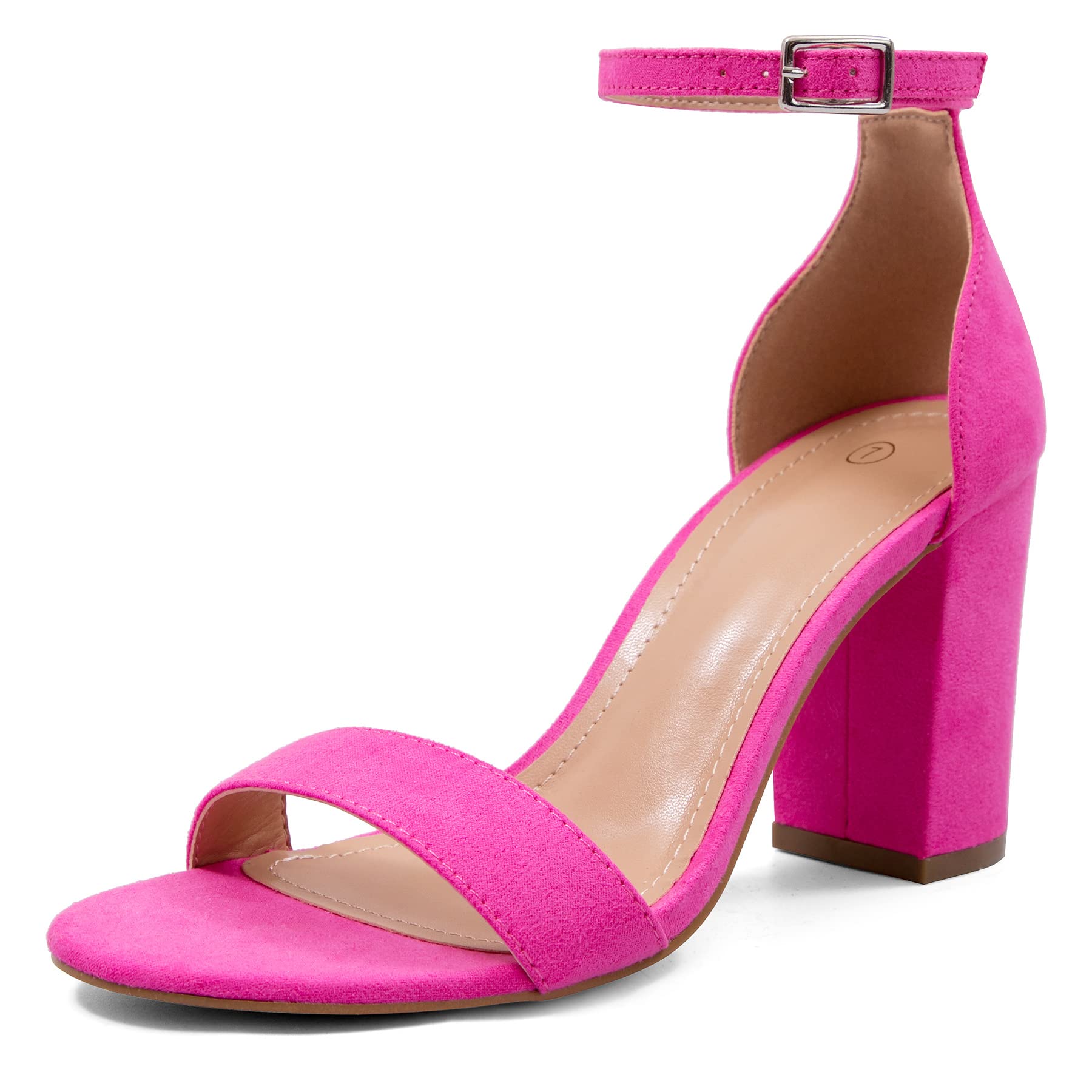 COASIS レディース チャンキーブロックヒール オープントゥ アンクルストラップ ヒールサンダル
