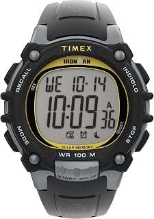 Timex TW5M646009J Men's Digital Quartz Watch with Polyurethane Strap, Black, Strap