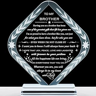 Gifts for Brother Meaningful Brother Birthday Gifts from Sister Brother Laser Engraved Crystal Keepsake for Best Fathers Day Christmas Graduation Gift for Brother Adult