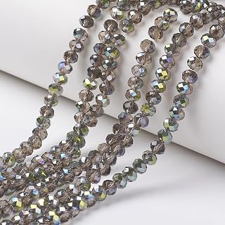 92pcs Faceted Glass Beads for Jewelry Making 6x5mm Silver Electroplated Crystal Spacer Beads for DIY Crafts Wind Chimes Suncatcher Decoration