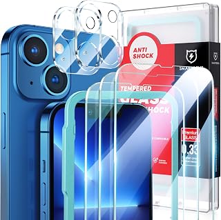 SMARTDEVIL for iPhone 13 6.1 Inches, 3 Pieces Screen Protector and 2 Pieces Camera Film, 9H Hardness Screen Protector