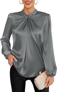 GRACE KARIN Women Business Casual Long Sleeve Satin Blouse