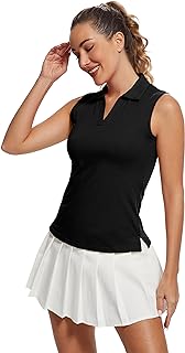 MathCat Womens Golf Shirts - UPF 50+ Athletic Polo Tank Tops