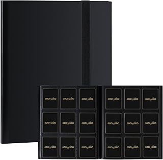 Card Binder 9 Pocket Storage 360 Card Binder,Trading Card Binder (Black) | Senior and Sturdy Side-Loading Album,Intended For YuGiOh,MTG, TCG,Game Cards & Baseball Card Binde