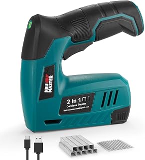 NEU MASTER Cordless Staple Gun - Small 4V Power Upholstery Staplers, 2 in 1 Stapler & Nailer with Micro USB Cable,1000pcs Each Staples/Nails, Ideal for Light DIY Project of Crafts,Upholstery,Repair