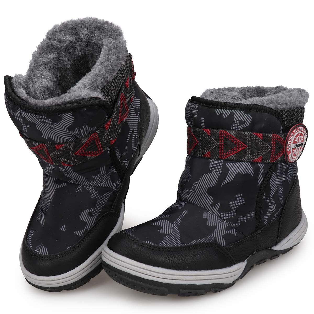 UOVO Boys Snow Boots Boys Winter Boots for Kids Waterproof Winter Snow Boots for